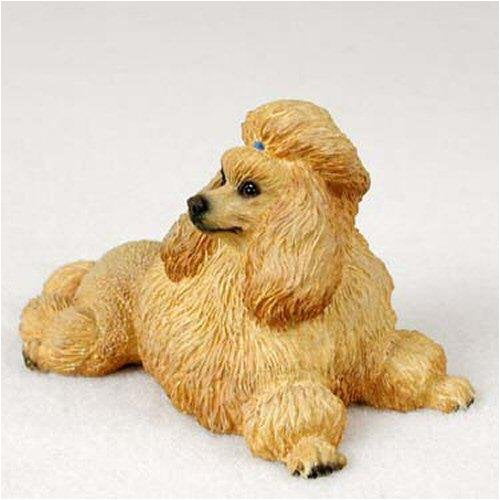 Miniature Porcelain Hand Painted Apricot/Brown Poodle Standing Dog Lion Cut